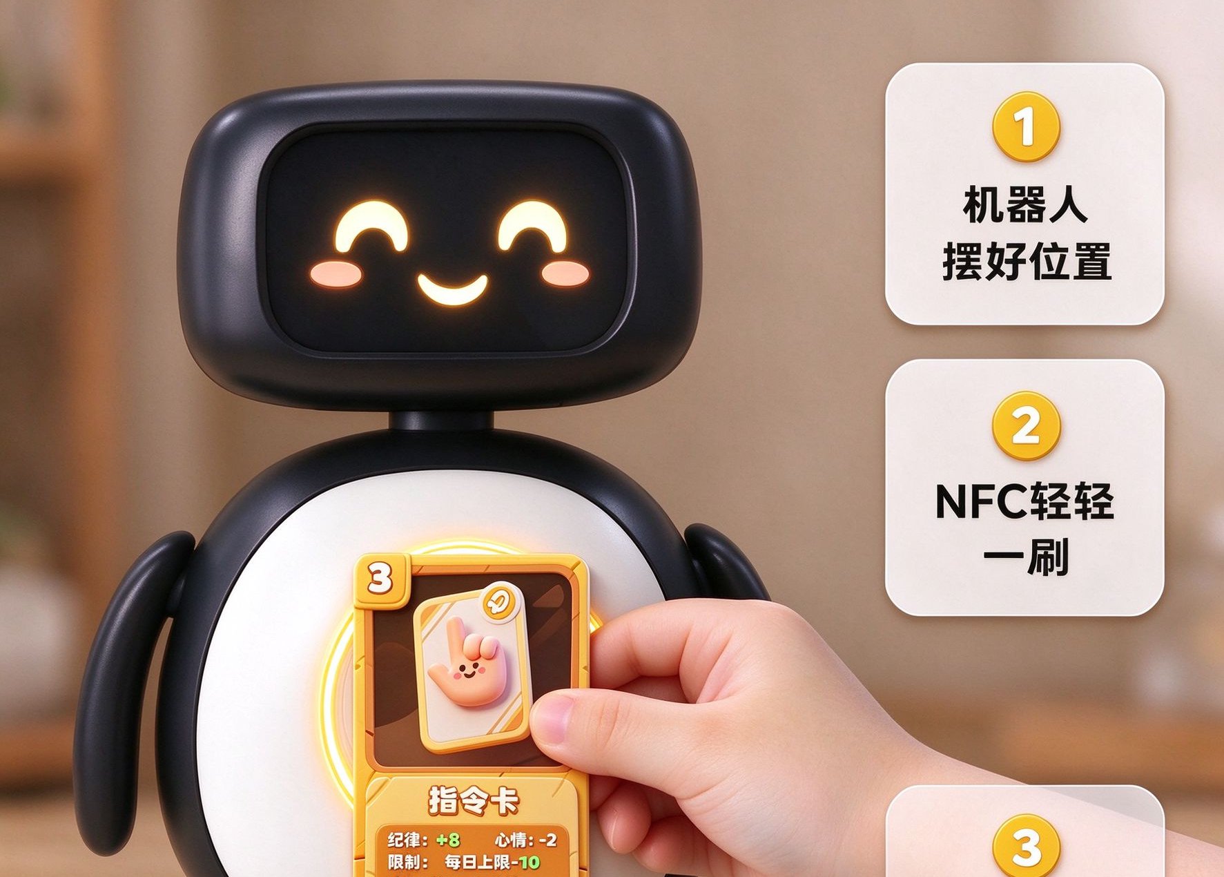 白天剧场：NFC 指令卡在丘宝肚子上刷卡开演
