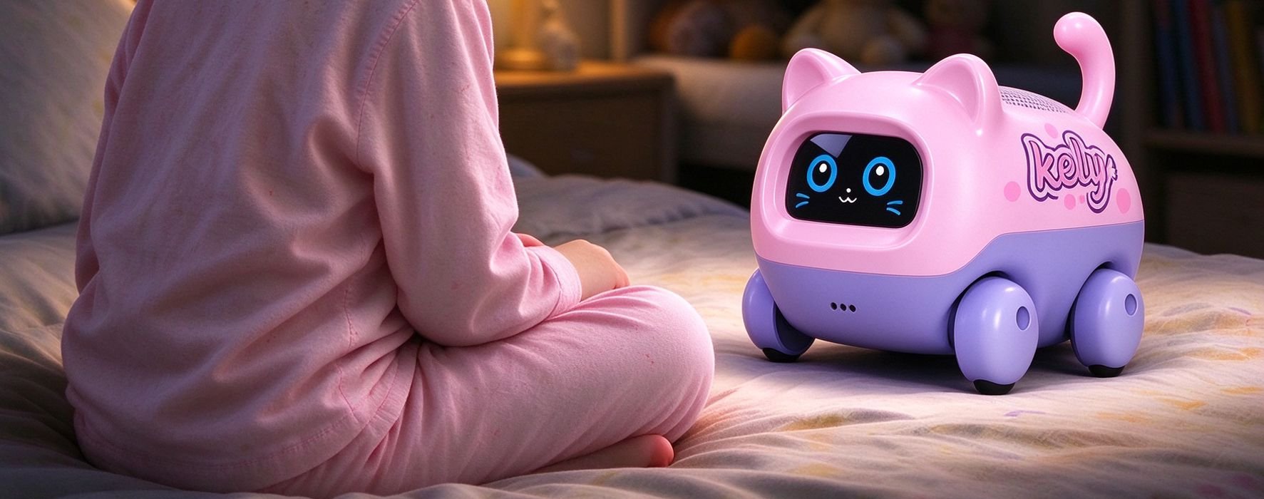 单独使用：孩子与凯莉机器人床边互动